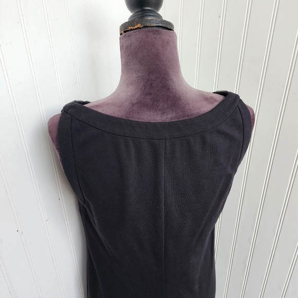Talbots Black Gem Neck Sleeveless Shift Midi Sleveless Stretch Dress Sz 10 - Picture 8 of 16
